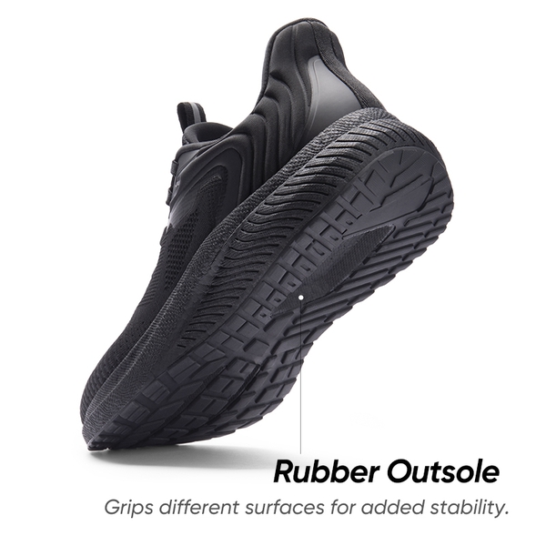 Men's Knitted Non-Slip Sneakers - BLACK - 3